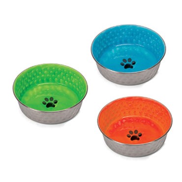 Ciotola in acciaio con bordo in gomma e finitura in ceramica Imac