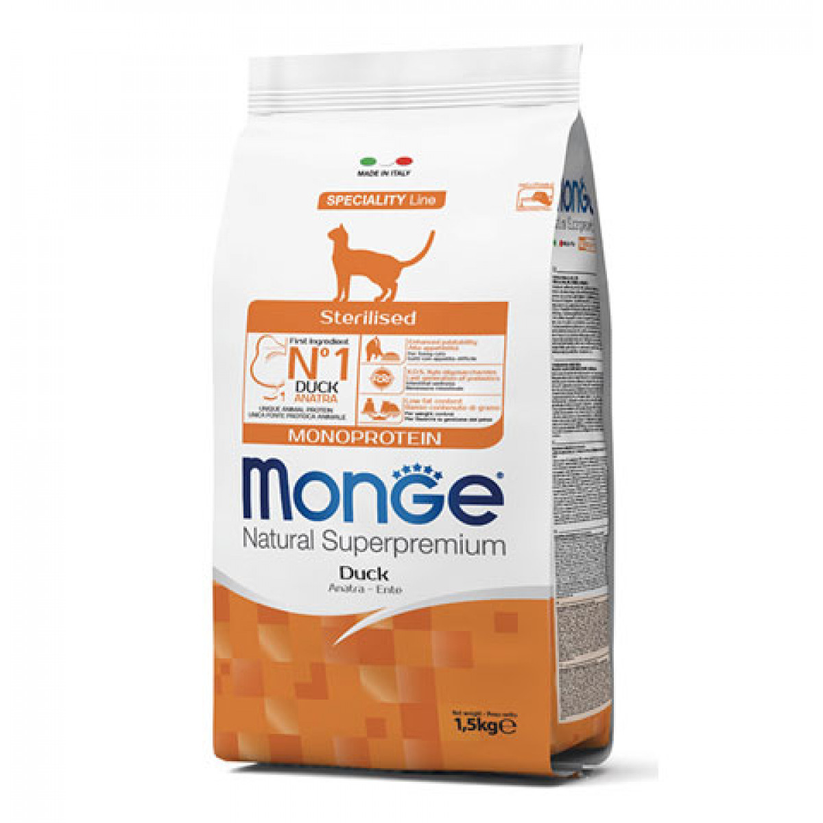 Monge Natural Superpremium Sterilised con Anatra