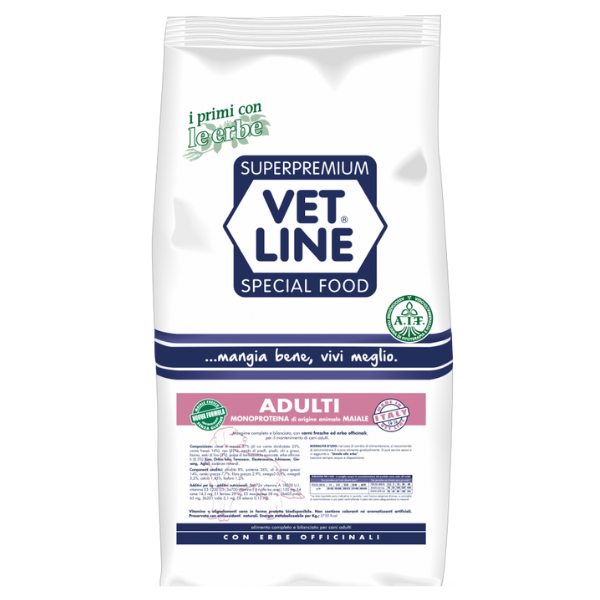 Vet Line Secco Monoproteico Cane Adult Maiale