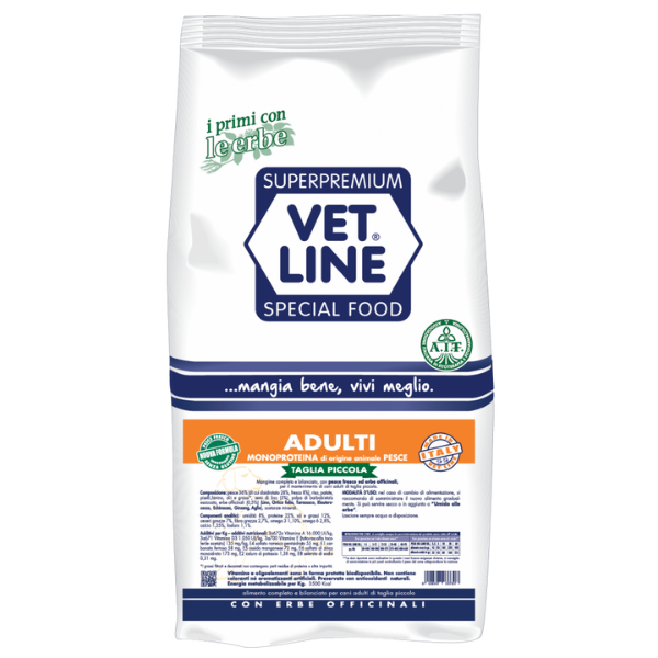 Vet Line Secco Monoproteico Cane Adult Taglia Piccola Pesce