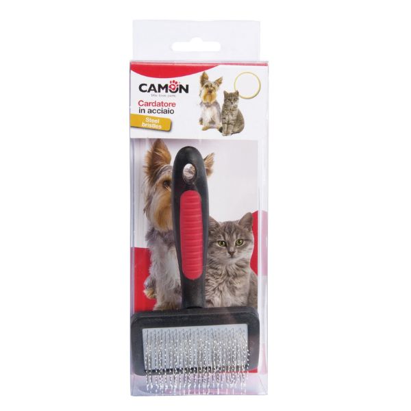 Cardatore in acciaio con punte ricoperte e testa in plastica Camon