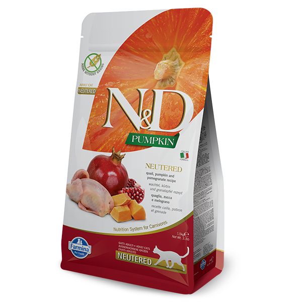 Farmina N&D Pumpkin Grain Free Neutered Feline Quaglia Zucca e Melograno